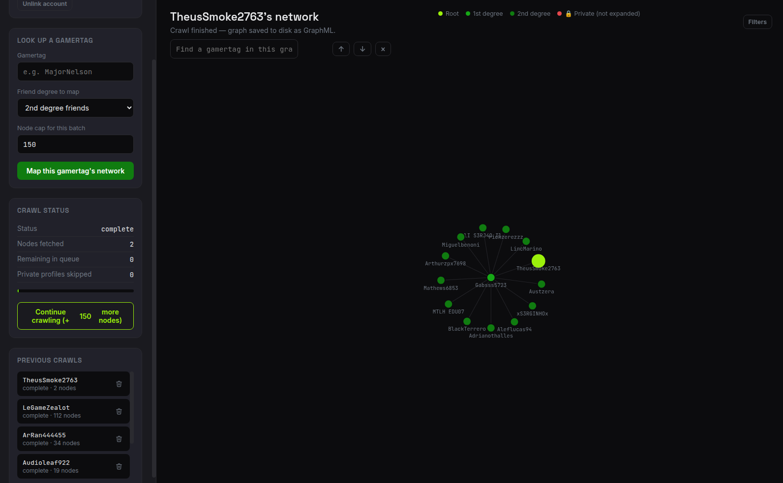 Xbox Friend Graph screenshot 2